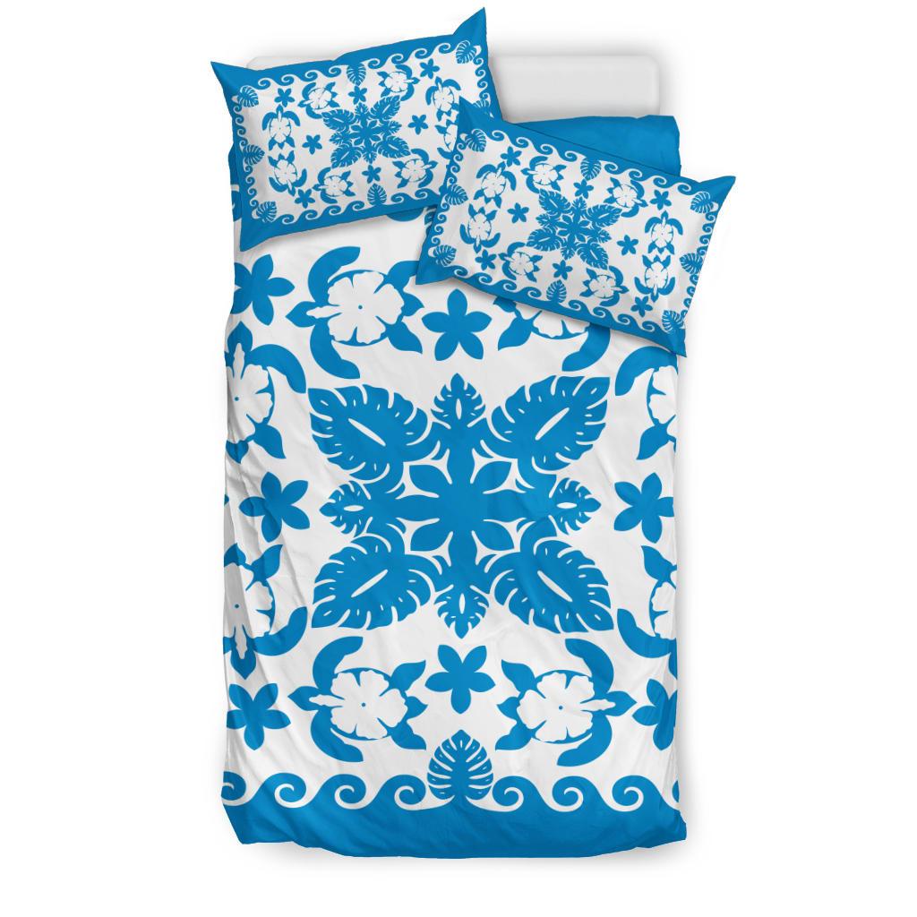 turtle-with-hibiscus-royal-blue-bedding-set