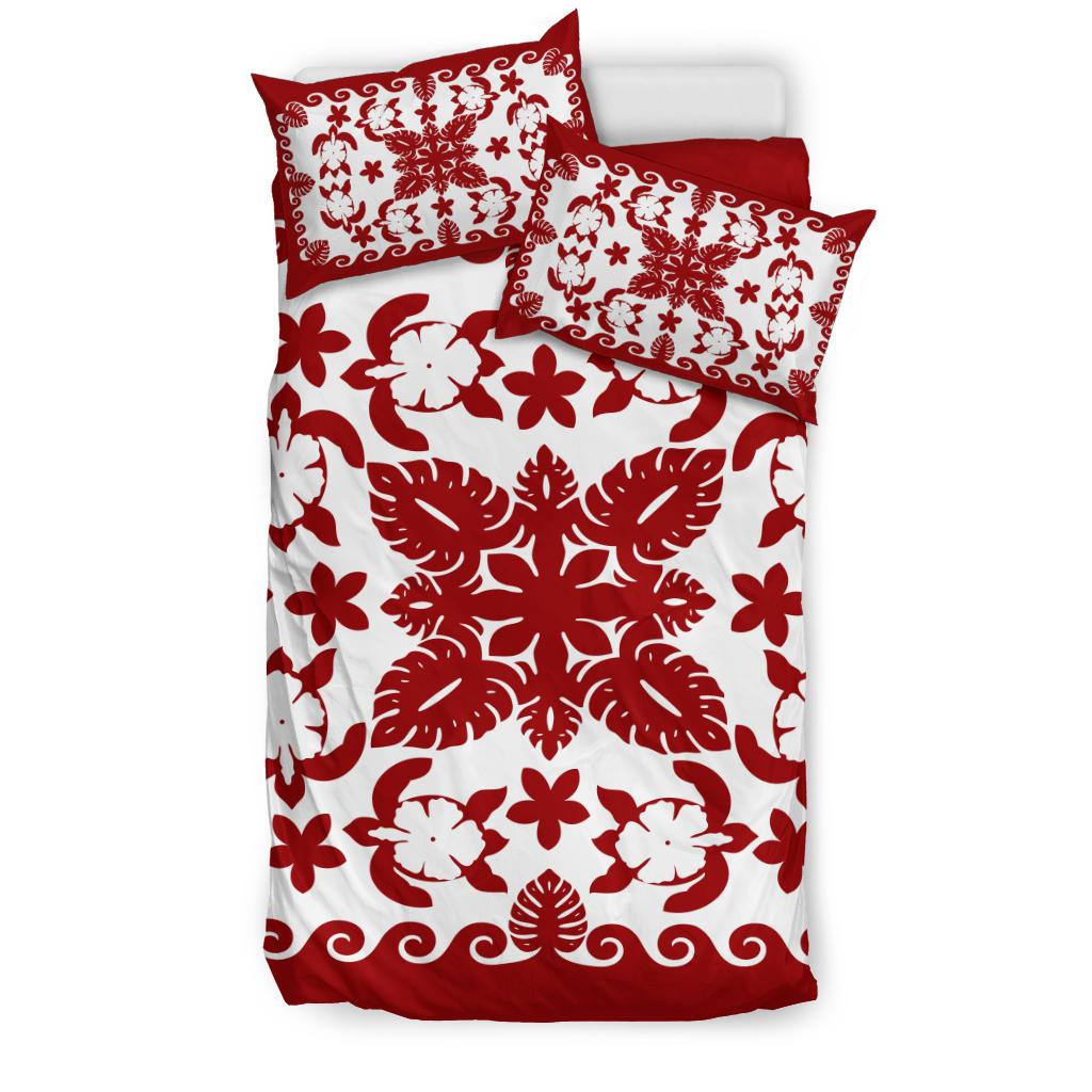 turtle-with-hibiscus-royal-red-bedding-set