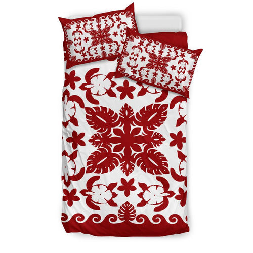 turtle-with-hibiscus-royal-red-bedding-set