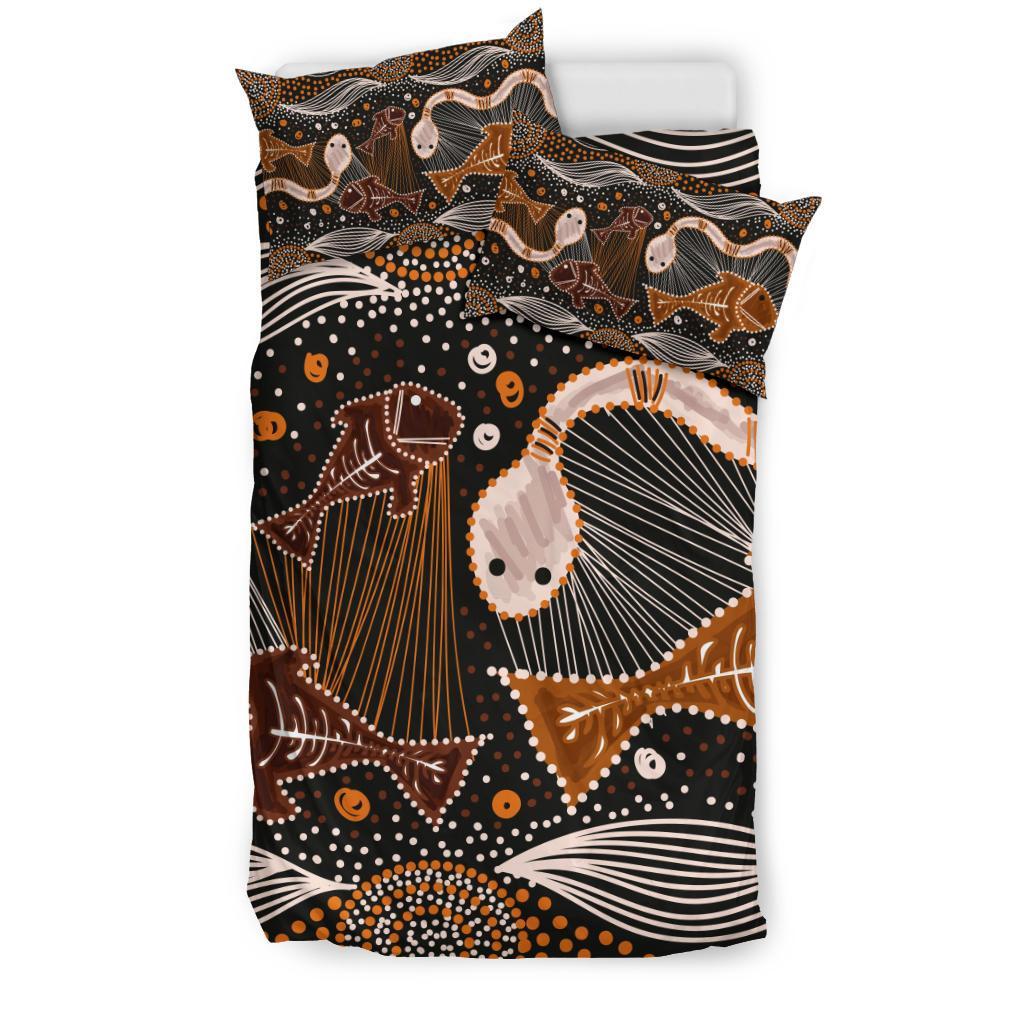 aboriginal-bedding-set-indigenous-fish-and-snake