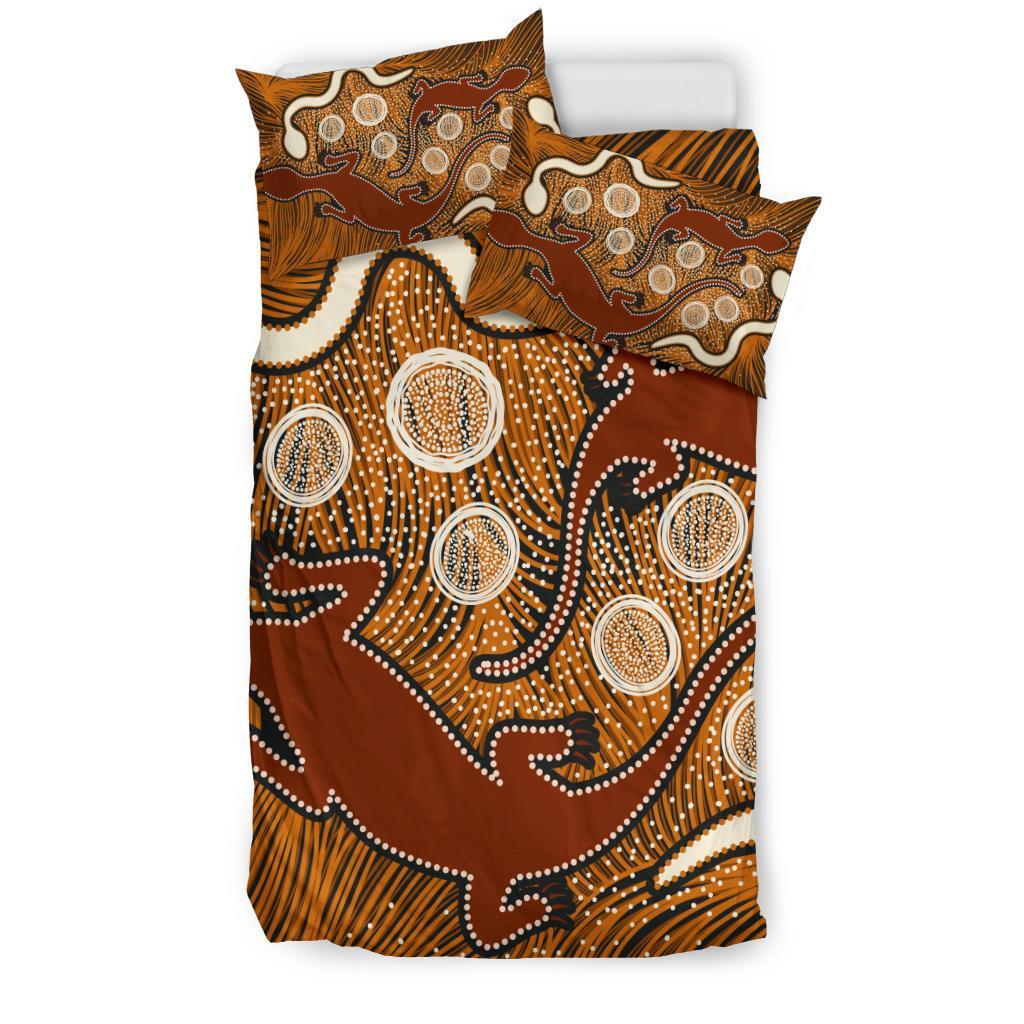 aboriginal-bedding-set-indigenous-brown-lizard-and-white-snake