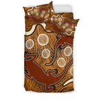 aboriginal-bedding-set-indigenous-brown-lizard-and-white-snake