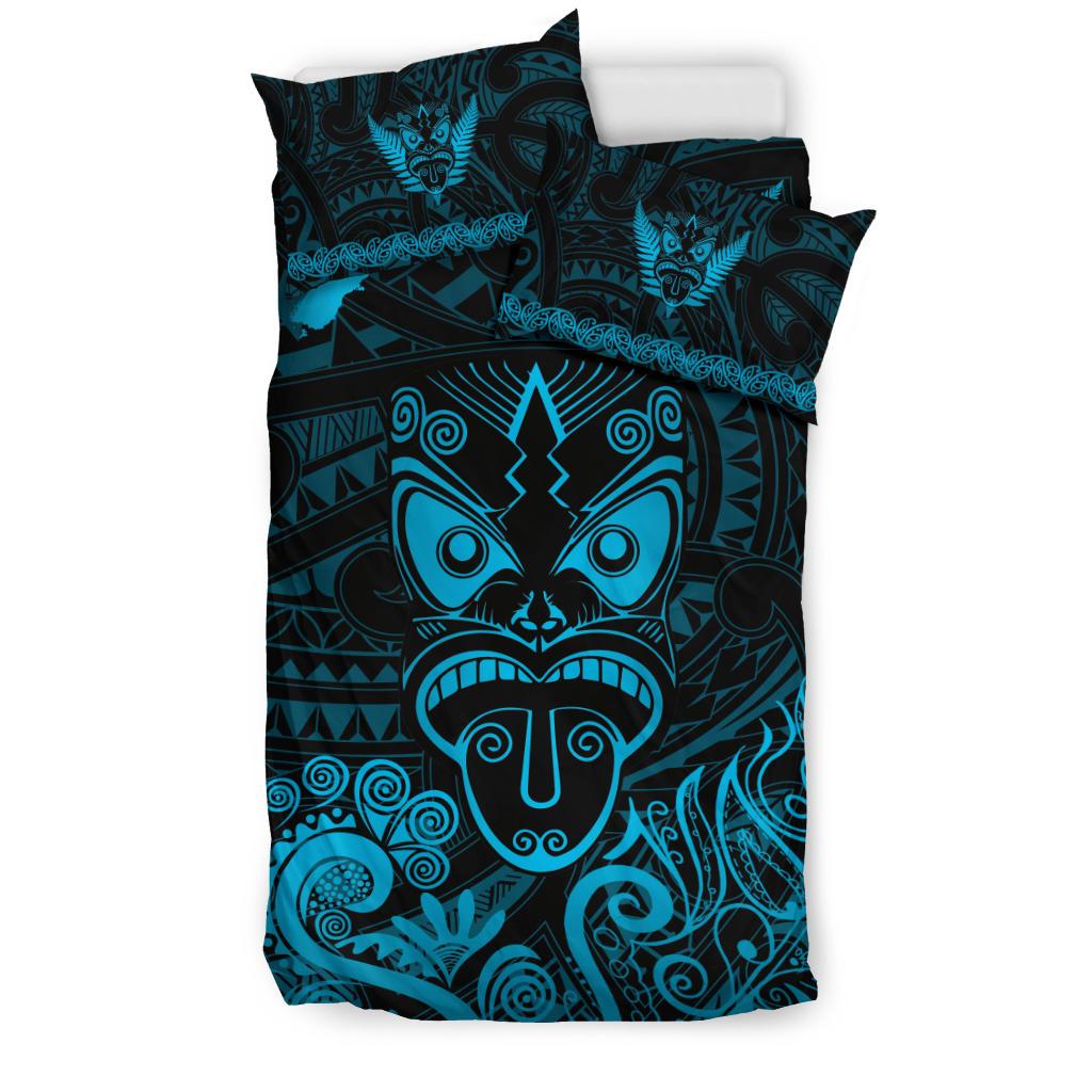 maori-aotearoa-rugby-haka-bedding-set-new-zealand-silver-fern-turquoise