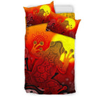 aboriginal-bedding-set-indigenous-frog-red