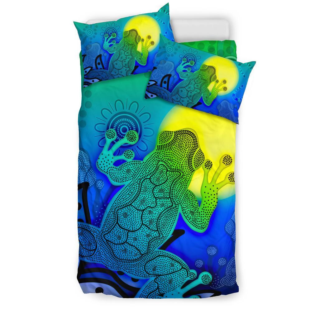 aboriginal-bedding-set-indigenous-frog-blue
