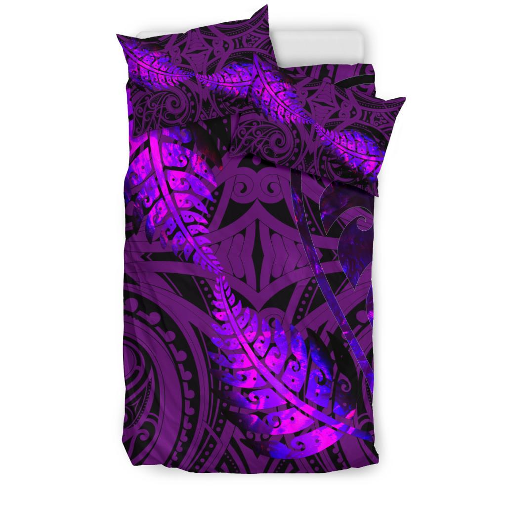 aotearoa-maori-bedding-set-silver-fern-koru-vibes-purple