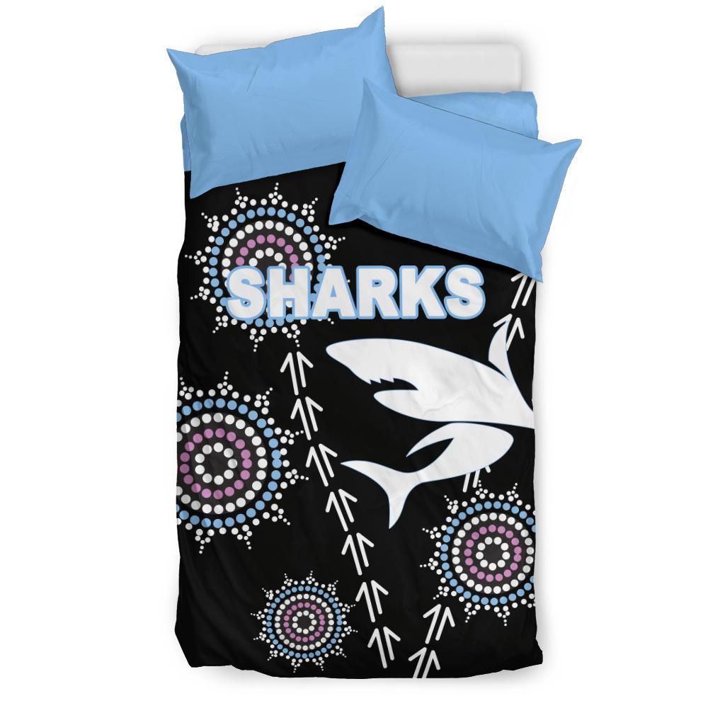 cronulla-bedding-set-sharks-simple-indigenous-black
