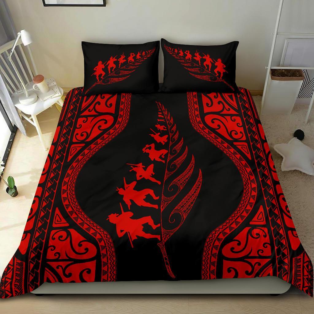 new-zealand-haka-fern-bedding-set-red