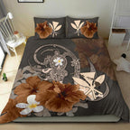 kanaka-maoli-hawaii-bedding-set-hibiscus-turtle-tribal-brown