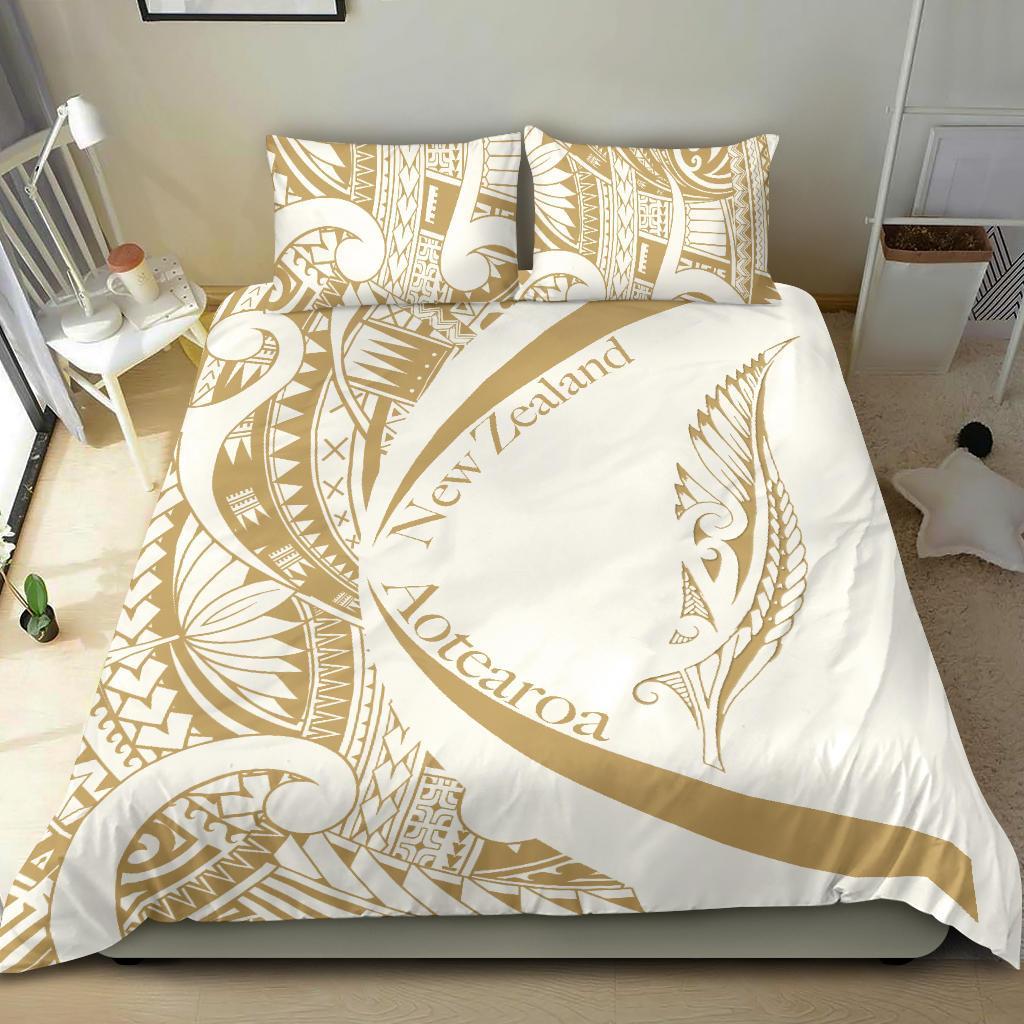 new-zealand-silver-fern-bedding-set-maori-tattoo-circle-style-white