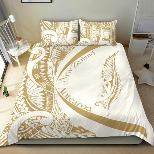 new-zealand-silver-fern-bedding-set-maori-tattoo-circle-style-white