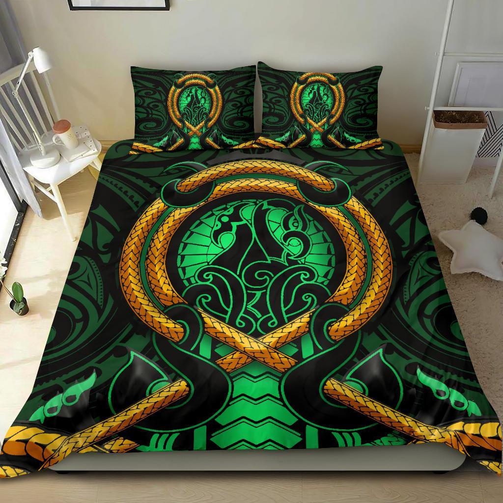 maori-new-zealand-bedding-set-manaia-green-duvet-cover-and-pillow-case