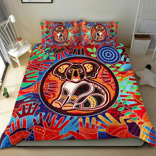 aboriginal-bedding-set-koala-and-hand-art-dot-painting-bedding-set