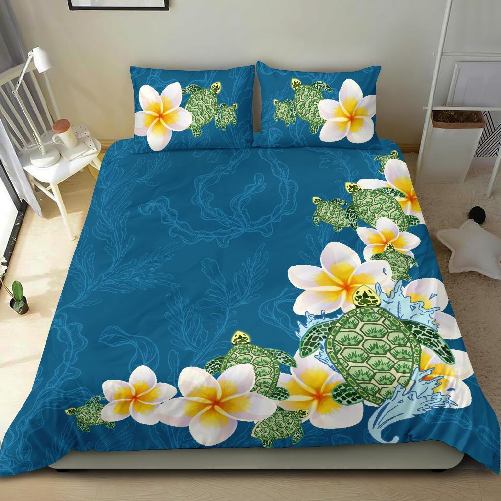 plumeria-sea-turtle-bedding-set