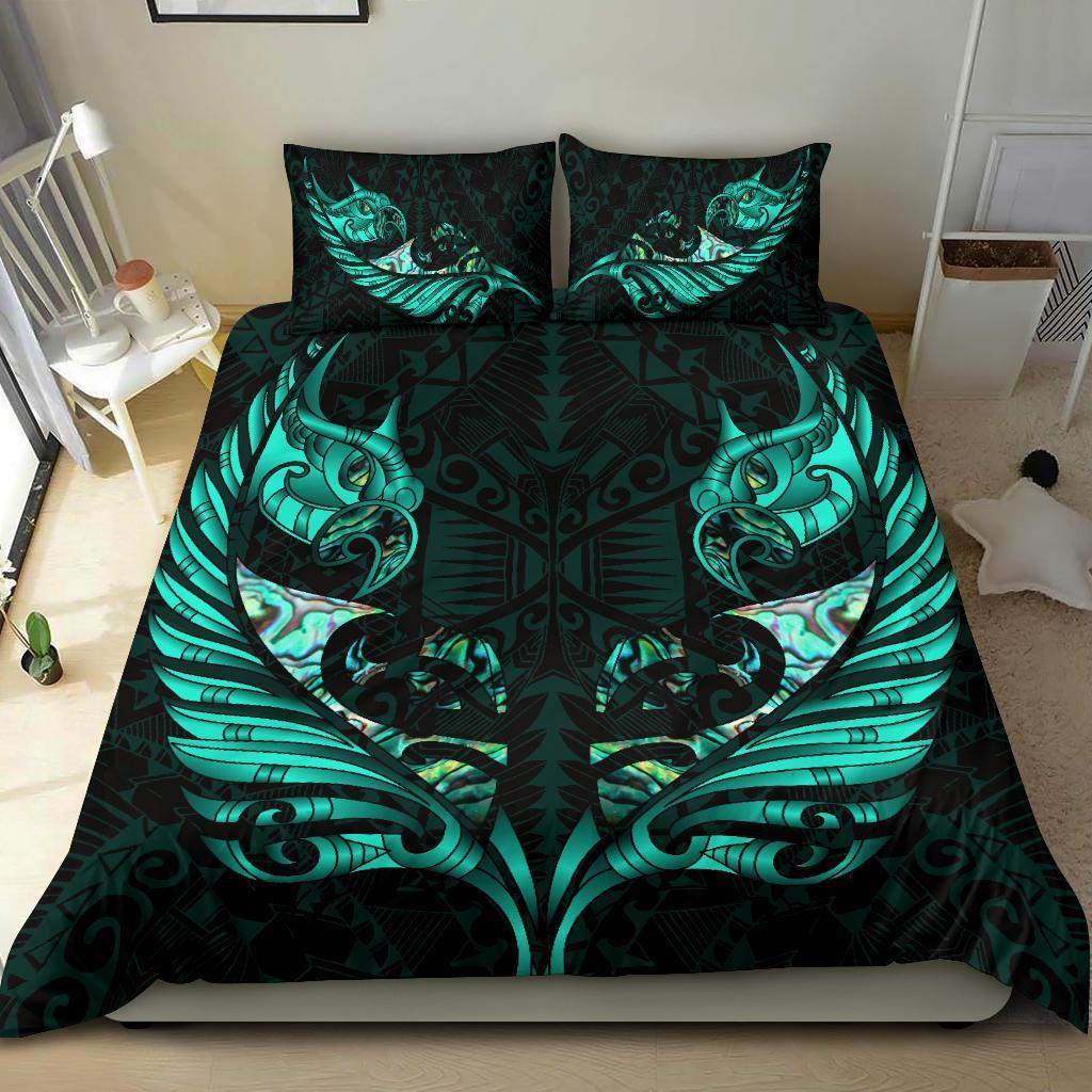 new-zealand-bedding-set-manaia-paua-fern-wing-turquoise