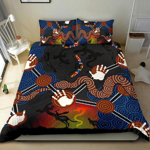 aboriginal-bedding-set-australian-boomerang-and-snake-indigenous-art