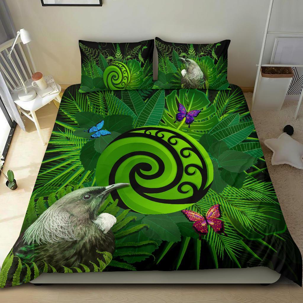 new-zealand-bedding-set-koru-fern-mix-tui-bird-tropical-floral