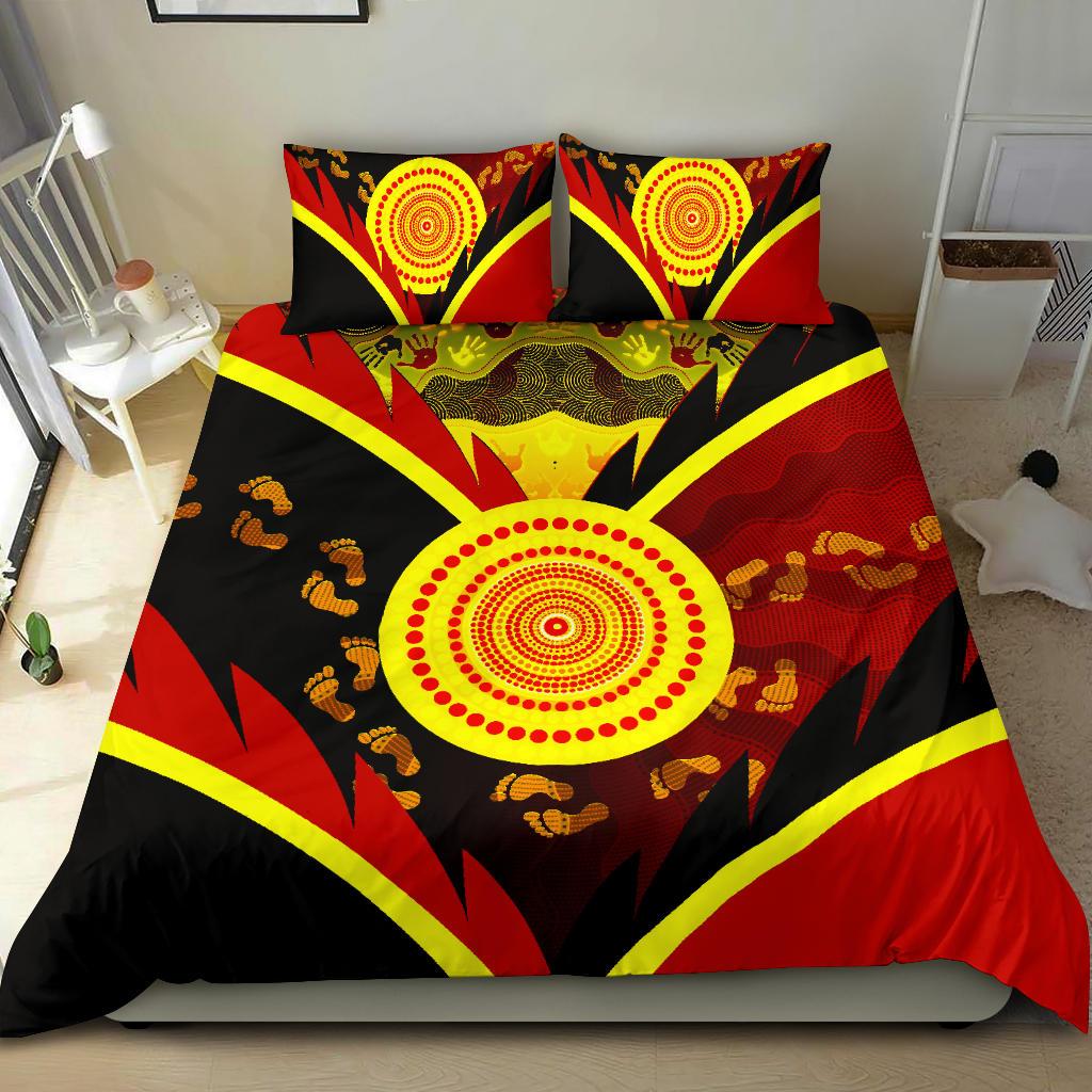 aboriginal-bedding-set-indigenous-flag-with-footprint-hand-art