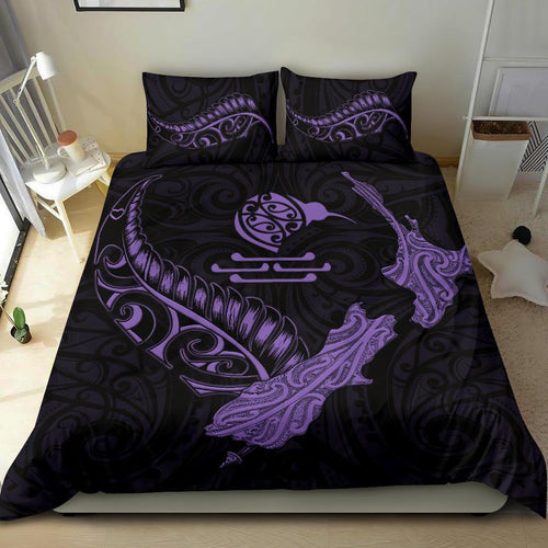 new-zealand-heart-bedding-set-map-kiwi-mix-silver-fern-pastel-purple
