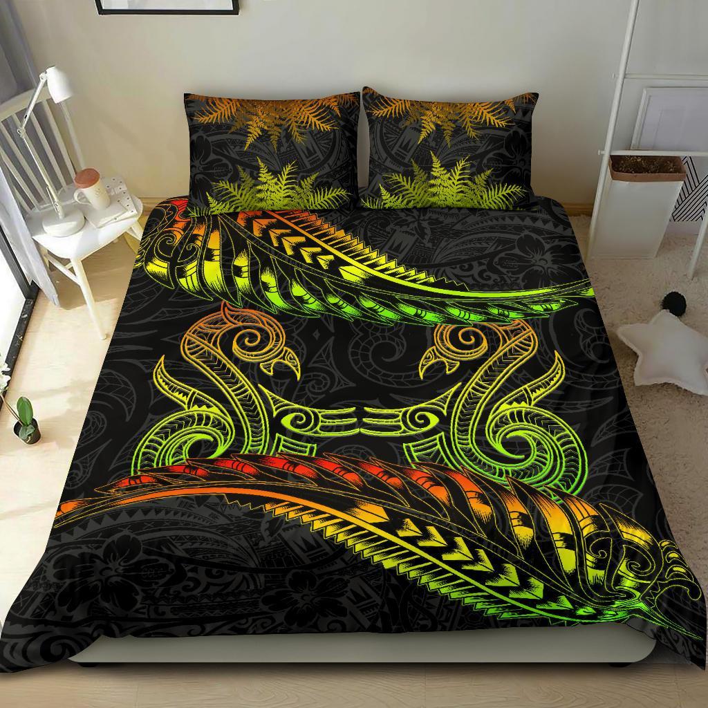 new-zealand-bedding-set-reggae-manaia-maori-silver-fern-duvet-cover