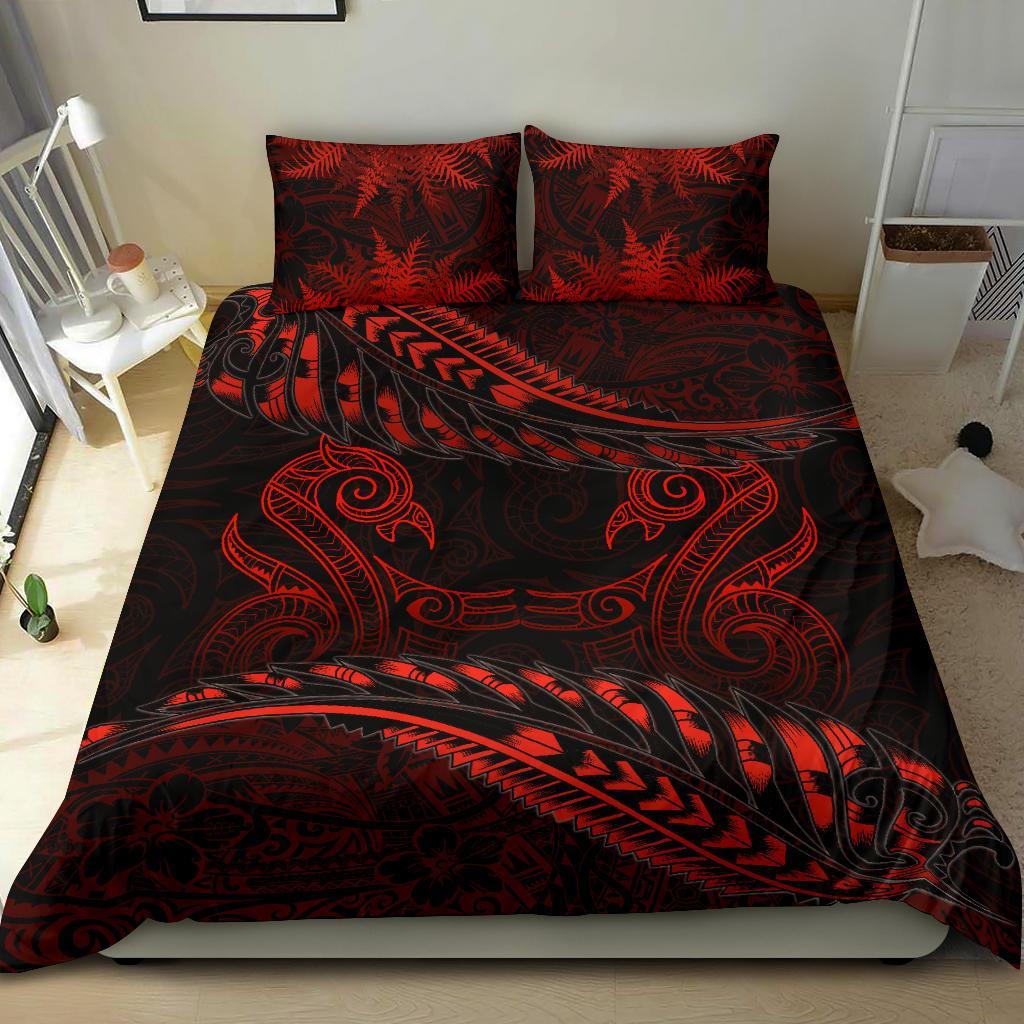 aotearoa-bedding-set-red-maori-manaia-with-silver-fern