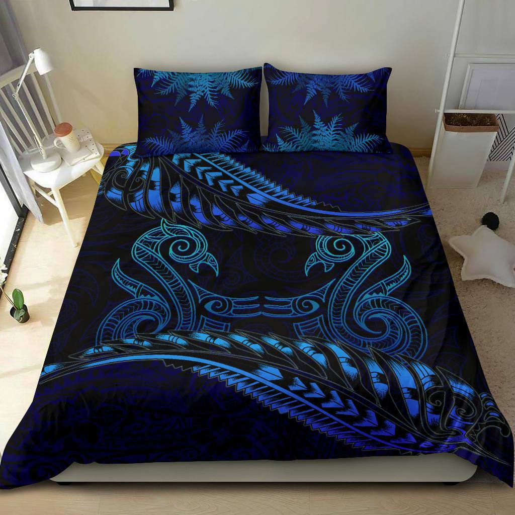 aotearoa-bedding-set-blue-maori-manaia-with-silver-fern