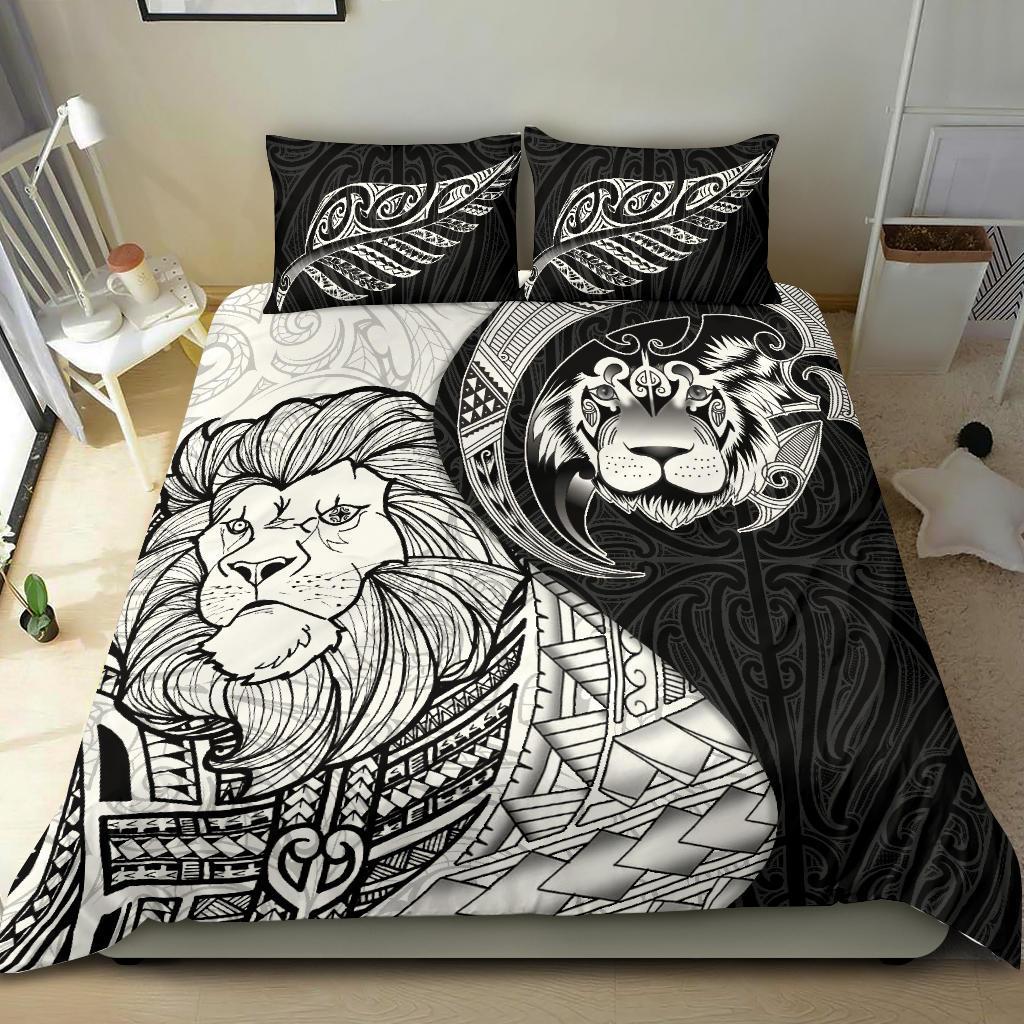 lion-maori-tattoo-silver-fern-bedding-set