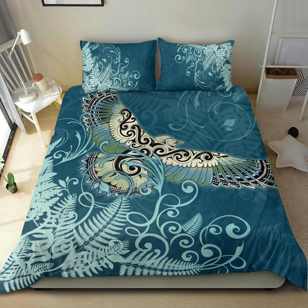 new-zealand-bedding-set-silver-fern-polynesian-style-maori-kea-bird