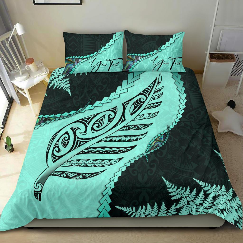 signature-custom-paua-shell-maori-silver-fern-bedding-set-turquoise