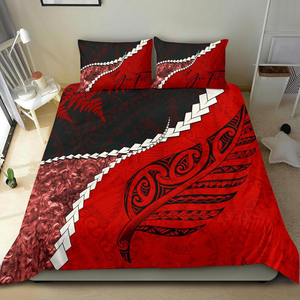signature-custom-paua-shell-maori-silver-fern-bedding-set-red