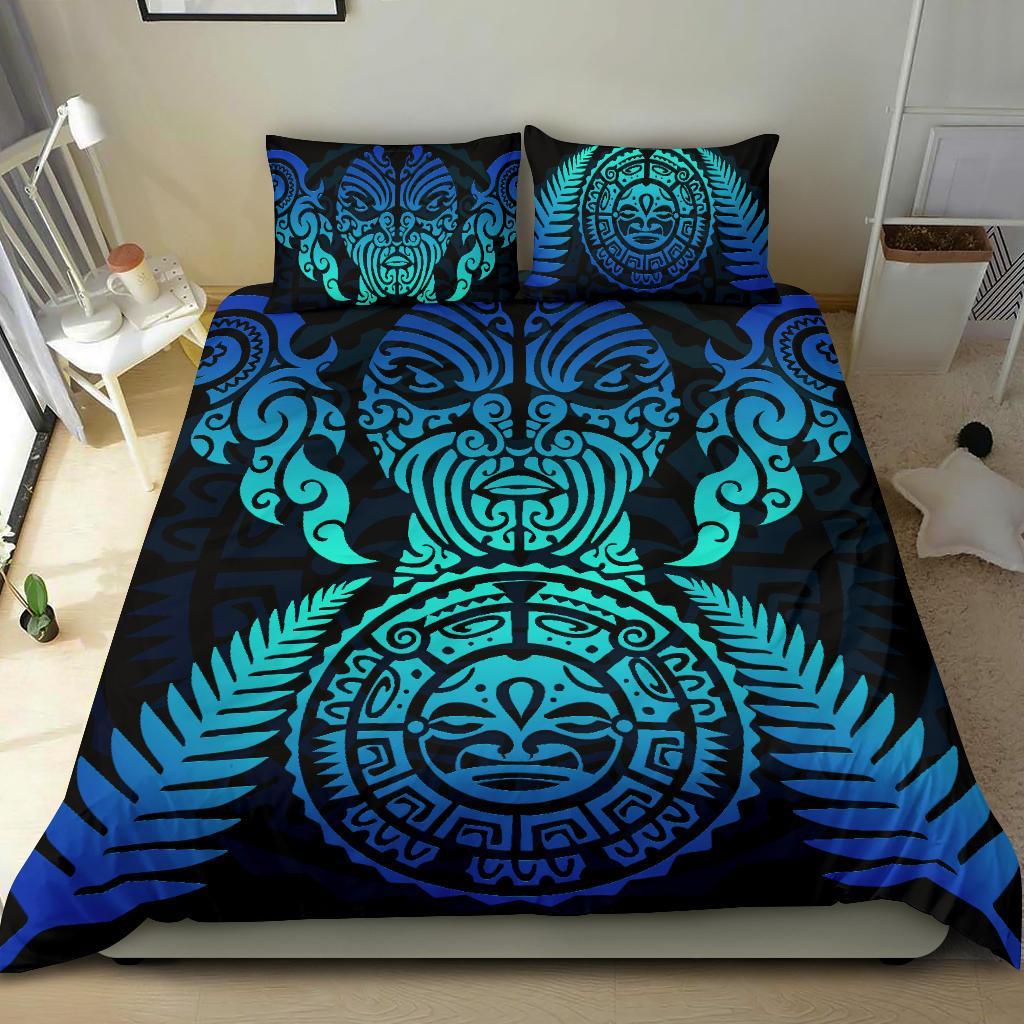 maori-face-fern-new-zealand-bedding-set-blue