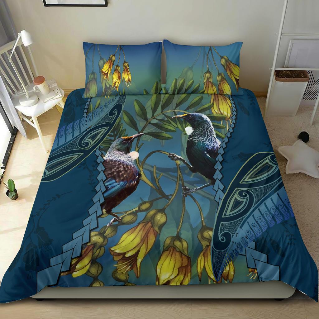 tui-bird-mix-kowhai-and-silver-fern-bedding-set-blue
