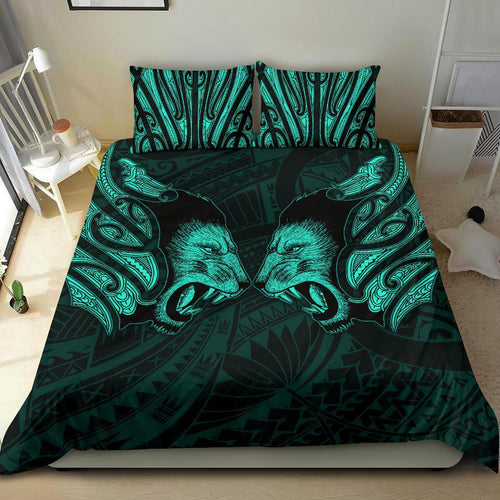 double-lion-maori-tattoo-bedding-set-new-zealand-turquoise
