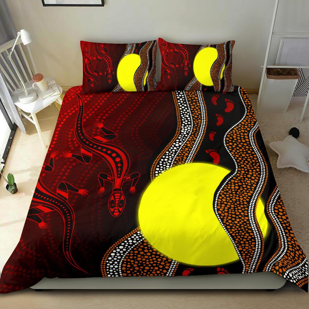 aboriginal-bedding-set-aboriginal-flag-lizard-dot-painting-style