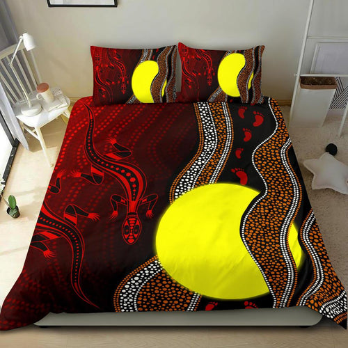 aboriginal-bedding-set-aboriginal-flag-lizard-dot-painting-style