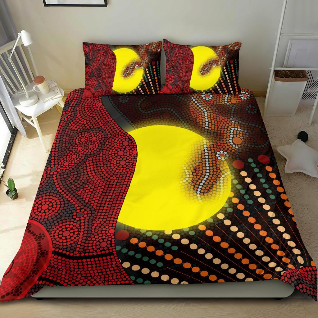 aboriginal-bedding-set-indigenous-snake-sun-dot-painting