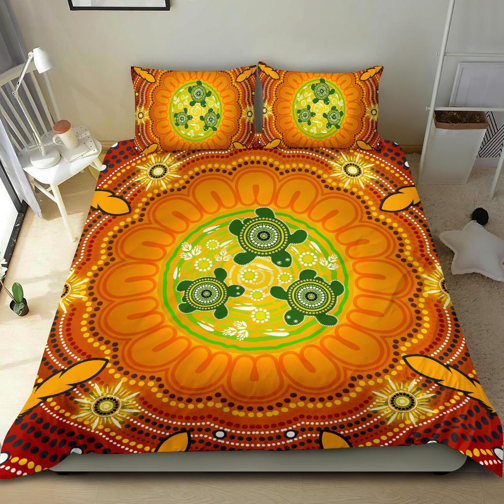 aboriginal-bedding-set-turtle-circle-dot-painting-art