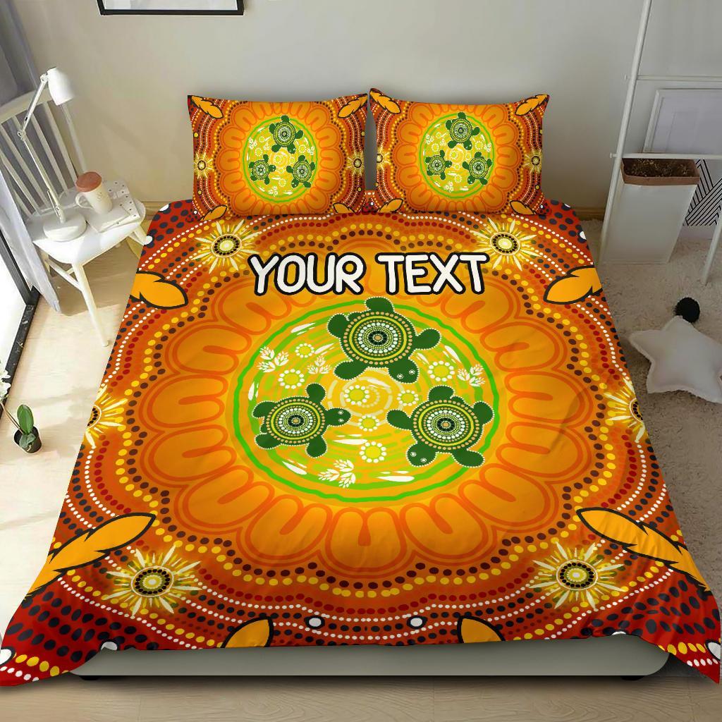custom-text-aboriginal-bedding-set-turtle-circle-dot-painting-art