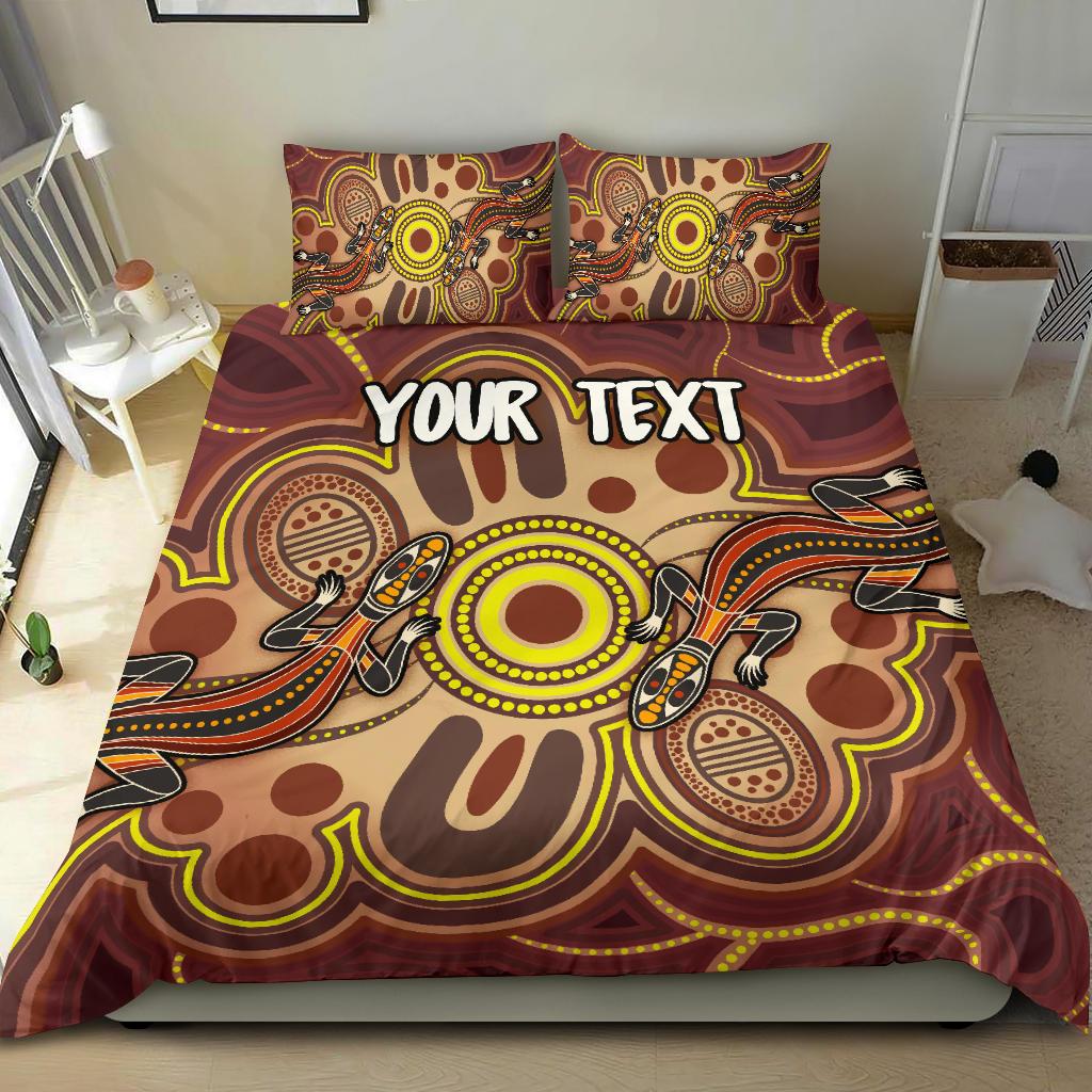 custom-aboriginal-bedding-sets-indigenous-lizard-dot-painting-art