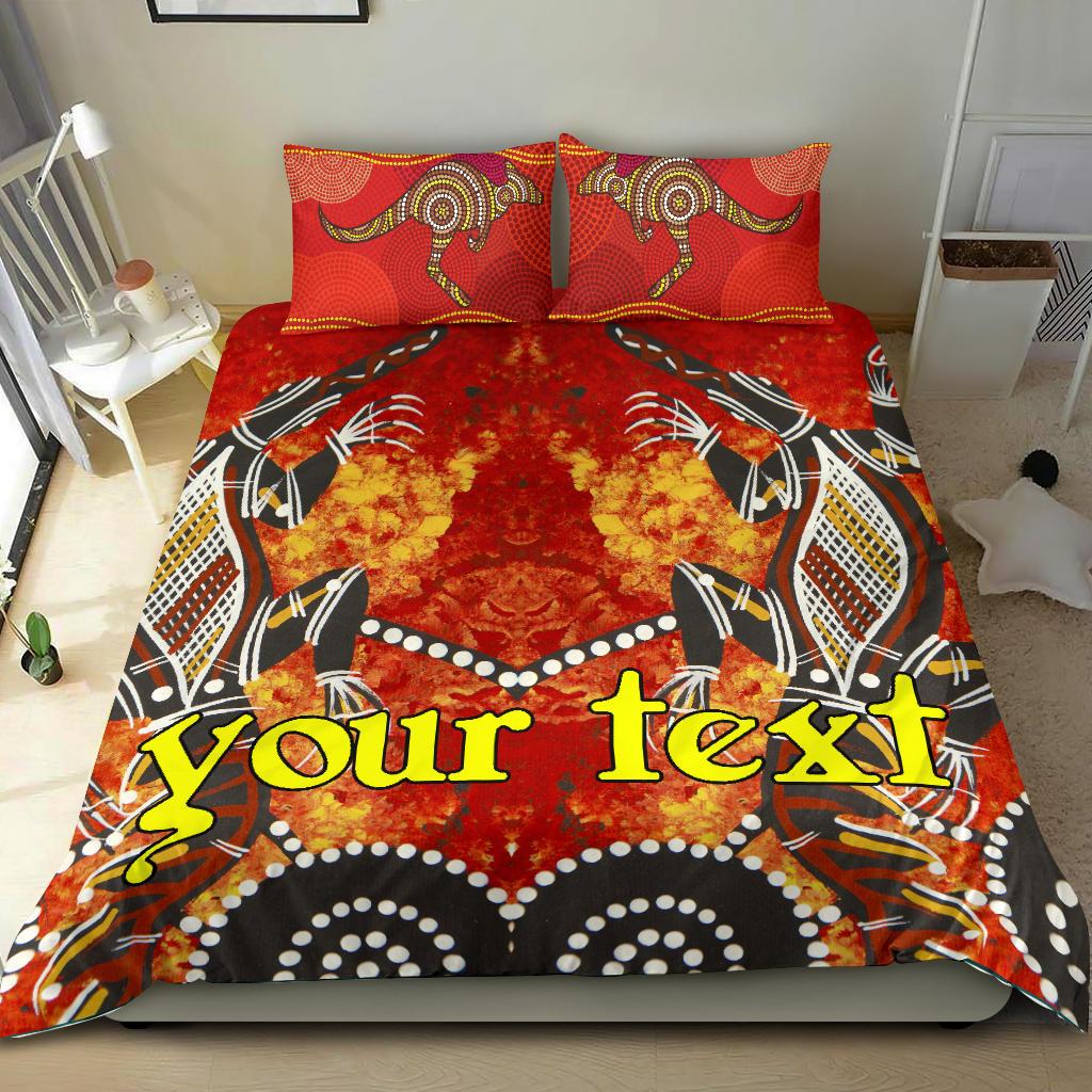 custom-bedding-sets-aboriginal-crocodile-and-kangaroo