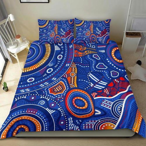 aboriginal-bedding-set-indigenous-footprint-patterns-blue-color