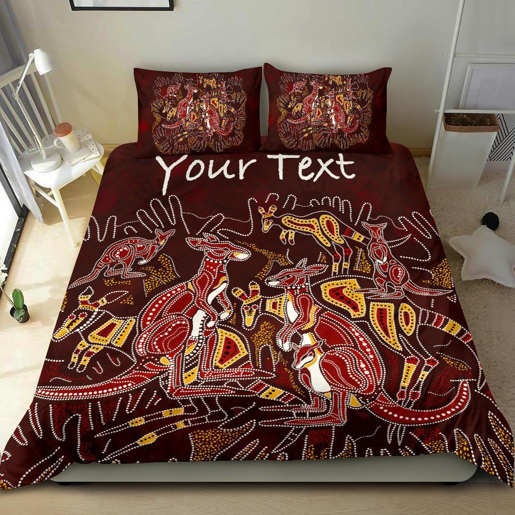 custom-aboriginal-bedding-set-kangaroo-family-with-hand-art