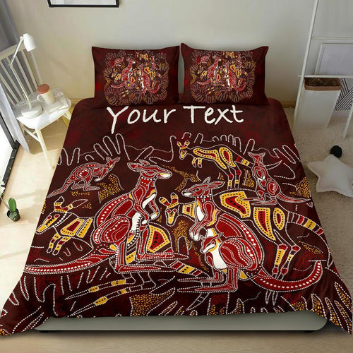 custom-aboriginal-bedding-set-kangaroo-family-with-hand-art