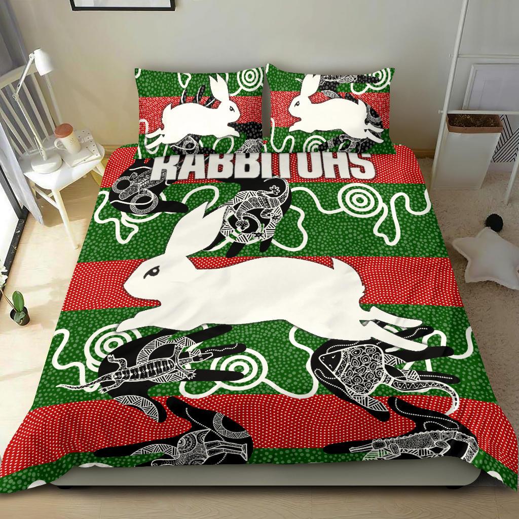 rabbitohs-indigenous-bedding-set-animals-aboriginal