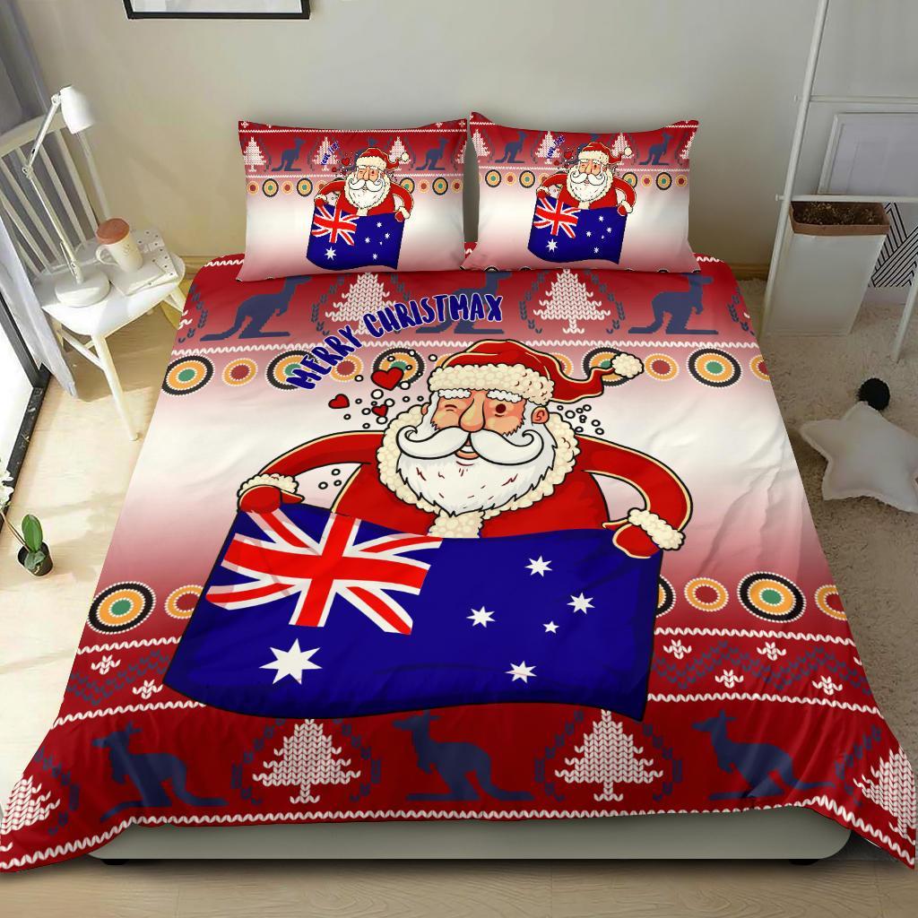 christmas-personalised-bedding-set-australia-santa-claus-hold-the-flag-red