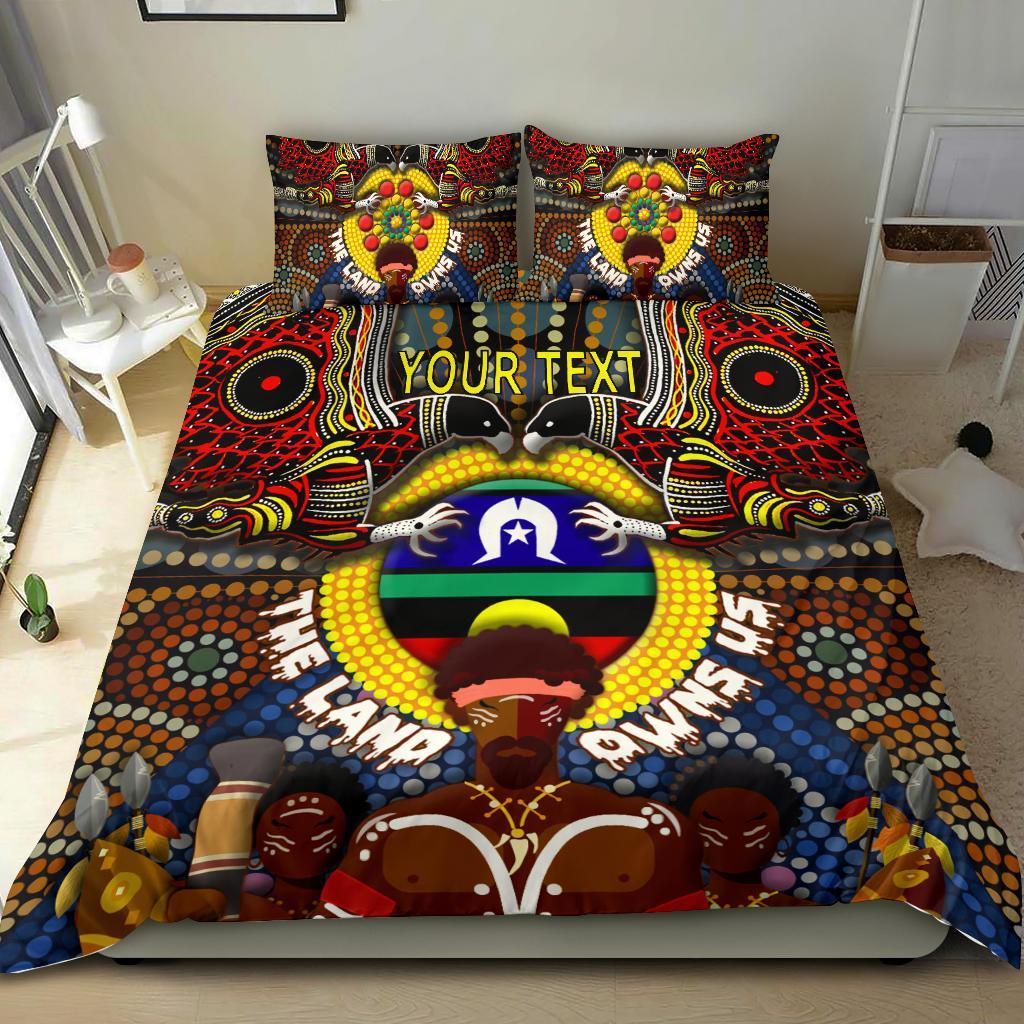 custom-text-the-land-owns-us-bedding-set