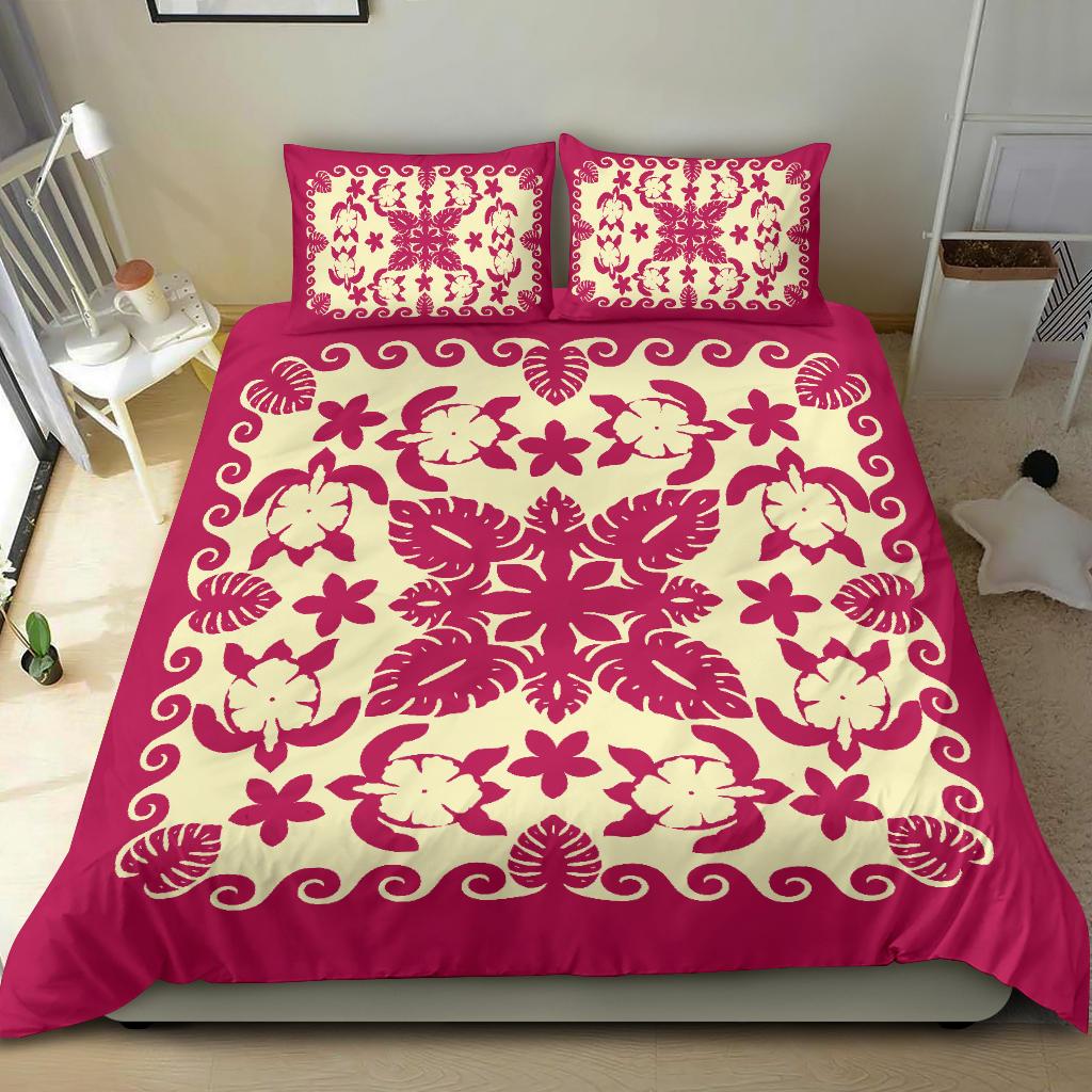 turtle-with-hibiscus-royal-pink-bedding-set