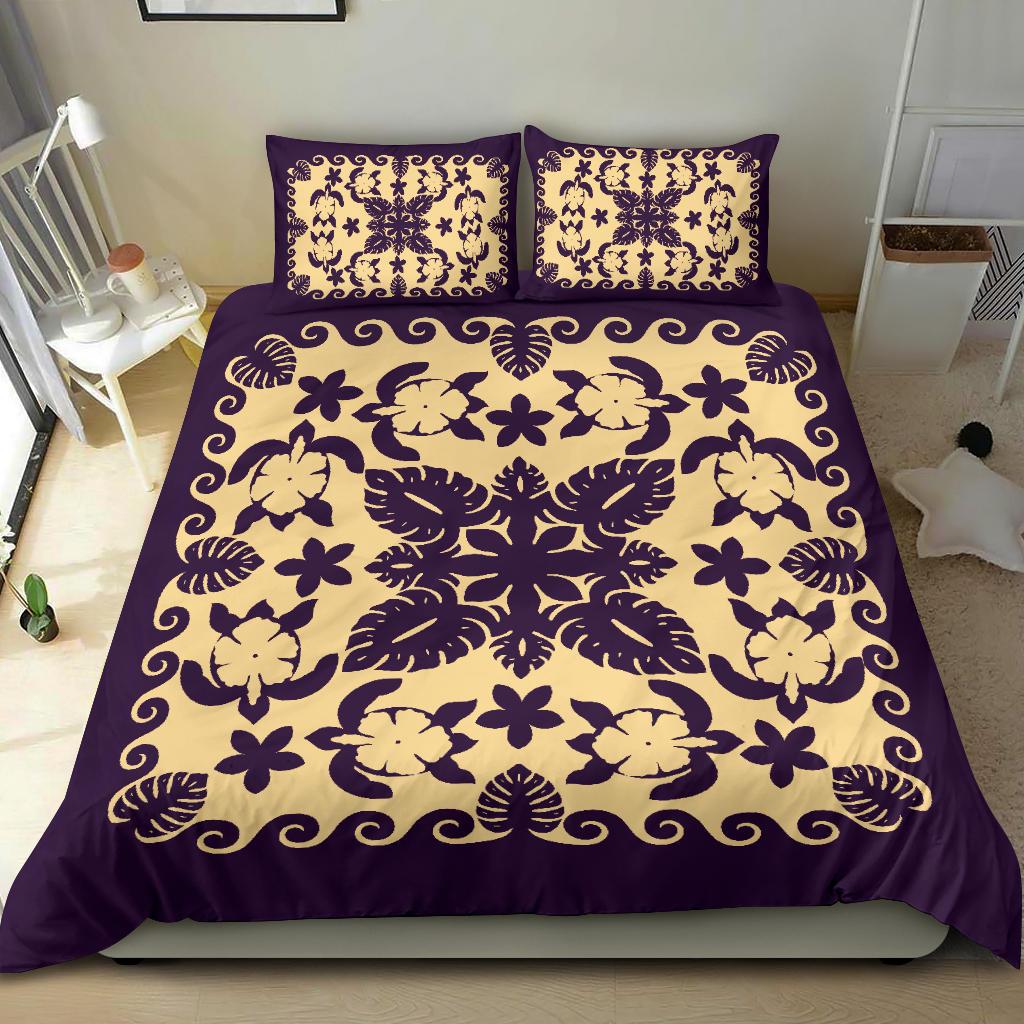 turtle-with-hibiscus-royal-purple-bedding-set