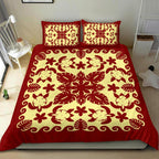 turtle-with-hibiscus-royal-red-bedding-set-palm-leaf