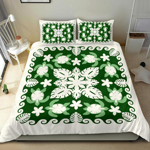 turtle-with-hibiscus-royal-bedding-set-palm-leaf